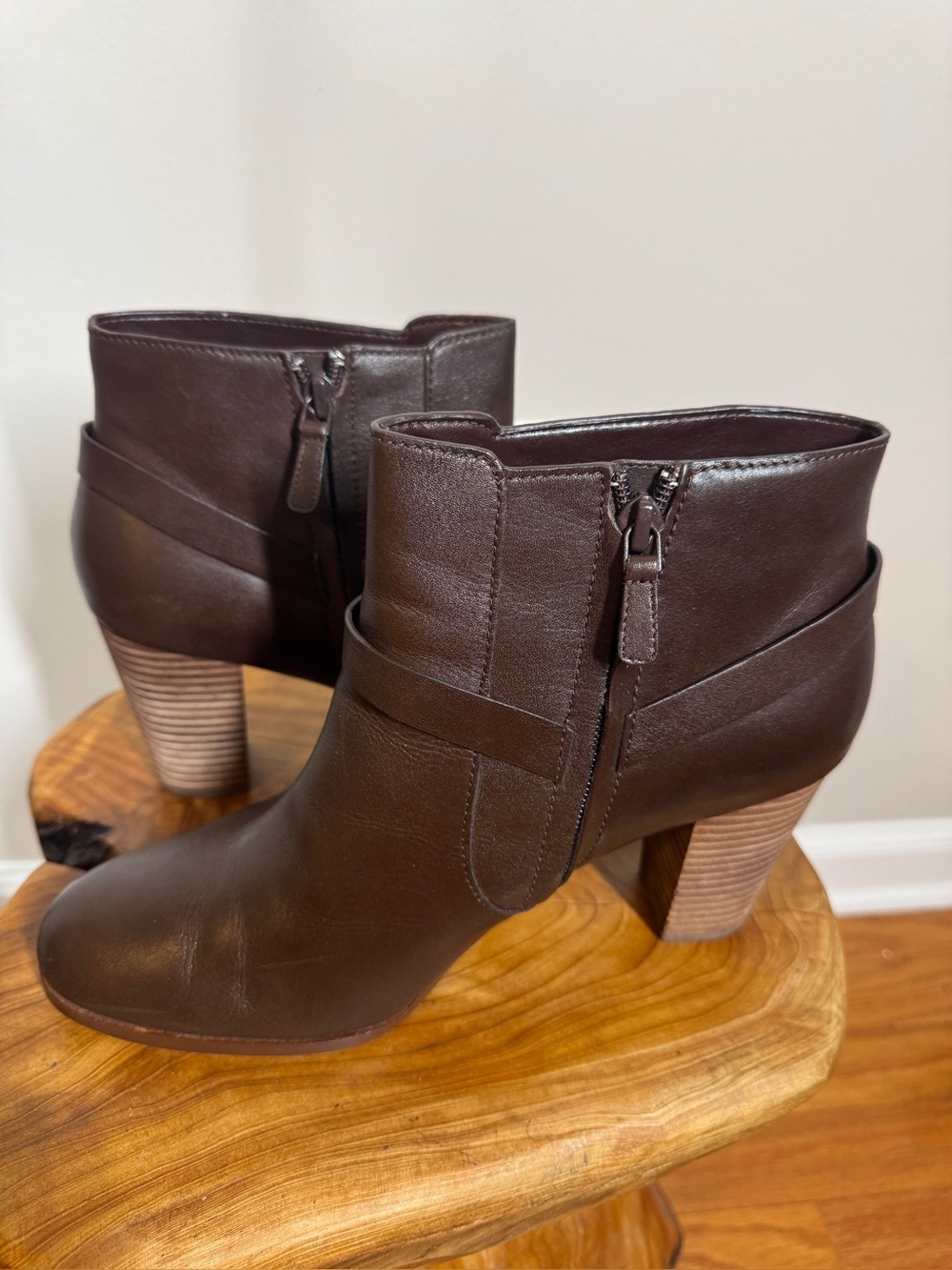 Cole Haan Brown Leather Women's Calixta Harness Ankle Booties Moto Boots Sz. 10B - Picture 7 of 11